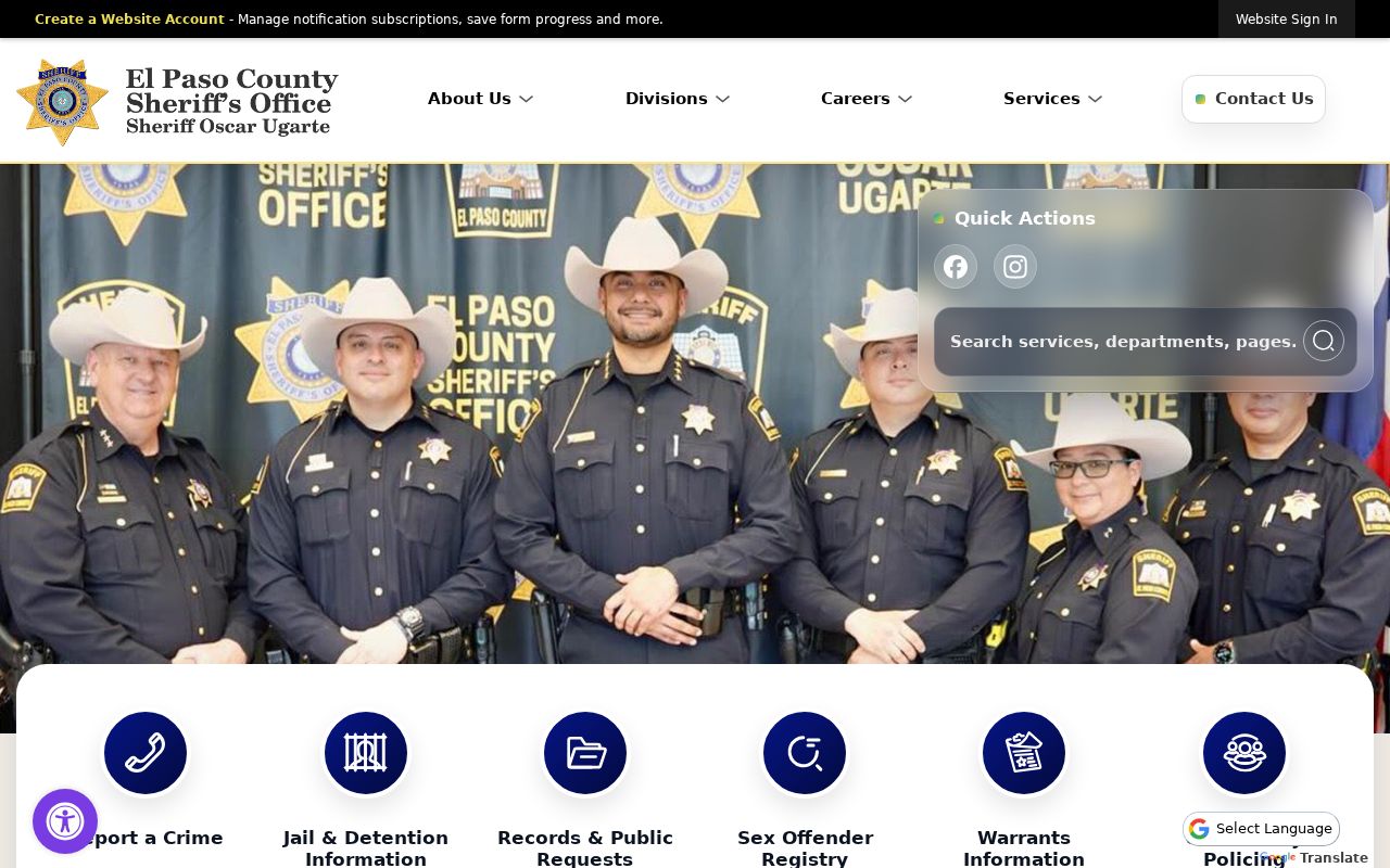 El Paso County warrant records, Sheriff's Office headquarters